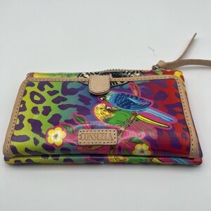 Consuela Vibrant Parrot and Floral Wallet NWOT